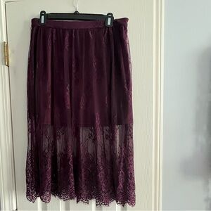 Forever 21, large burgundy lace skirt